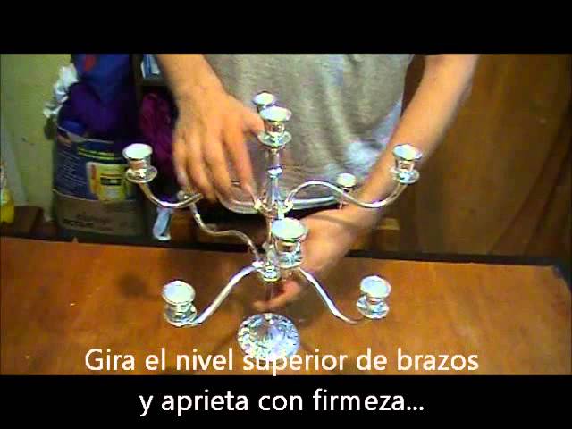 Vídeo relacionado con Rely+ Candelabro de Tres Brazos de 28 cm de Alto, Soporte Negro para Mesa.