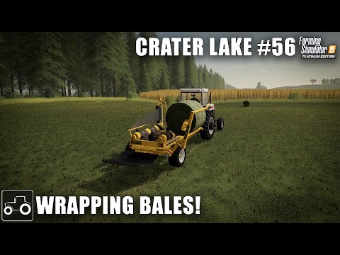 Making Silage Bales, Selling Pigs & Forestry work  - Crater Lake #56 Farming Simulator 19 Timelapse