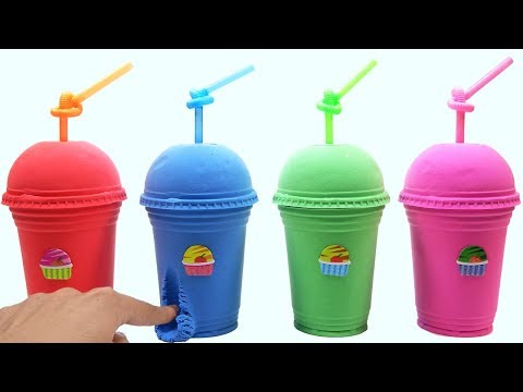 Learn Colors Kinetic Sand Coffee Box VS Sticker Ice Cream Surprise Toys How To Make For Kids