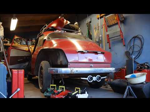 First start in 40 years! Saab 96 two stroke with custom exhaust