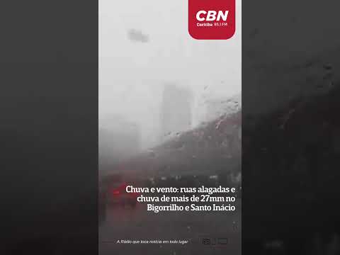Chuva e vento: ruas alagadas e chuva de mais de 27mm no Bigorrilho e Santo Inácio