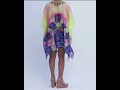 Deep Neck With Triangular Lace Up Sunshine Effect With Blue And Lavender Aesthetic Silk Kaftan