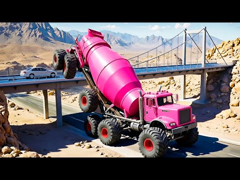 Cars vs UNFINISHED Roads Bridge #1 - BeamNG.drive Fails & Crashes 2025!