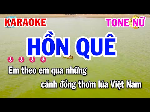 Karaoke Hồn Quê Tone Nữ Nhạc Sống Hay || Karaoke Tuấn Cò