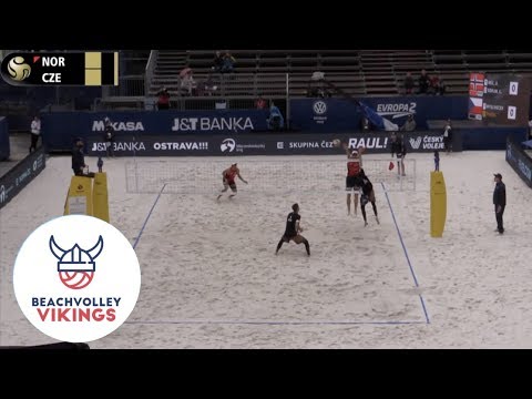 Mol.A/Sorum (NOR) vs. Myslivecek/Pihera(CZE) 2019 FIVB Ostrava 1. pool game