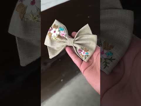 Hand embroidered hair clips #handembroidery #hairaccessories #hairclips