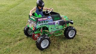Muddy fun in out 24v Grave Digger power wheels!