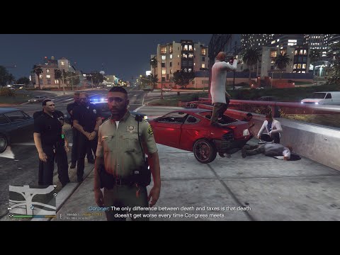 GTA V LSPDFR POLICE MOD- DASH CAM CAPTURES CHASE OF AN ARMED ROBBERY SUSPECT THAT ENDED IN GUNFIRE