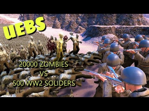 500 WW2 SOLIDERS VS 20000 ZOMBIES - Ultimate Epic Battle Simulator - INSANE BATTLES