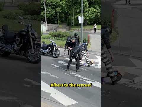 Bikers Stop Traffic for an Elderly Woman ❤️🏍️