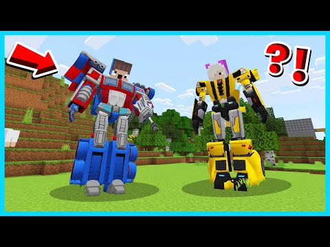 MIPAN & ZUZUZU 24 JAM JADI ROBOT TRANSFORMER DI MINECRAFT SURVIVAL! MENJADI SUPER KUAT