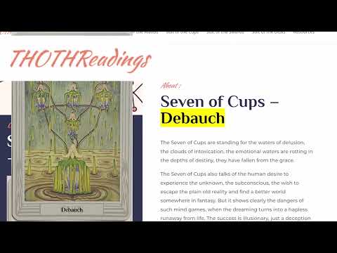 Seven of Cups - Debauch | Thoth Readings Tarot