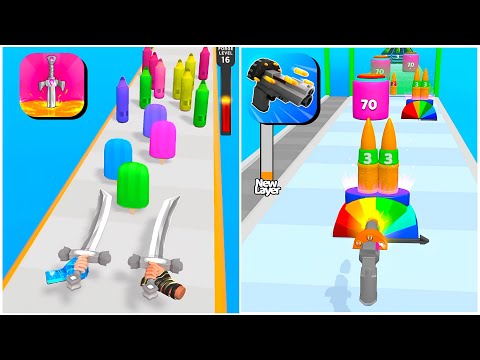 Sword Melter 3D Vs Layer Gun Run : ASMR GAMEPLAY ( Max Level , New Update )
