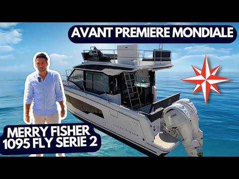 NEW Merry Fisher 1095 FLY S2 - World Premiere - Jeanneau Motorboat - On-board Tour