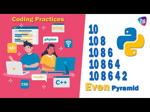 Python Even Number Pyramid Pattern Python Patter Programs Number Patterns With Examples Sekhar