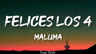 Maluma - Felices los 4 (Official Lyrics Video)