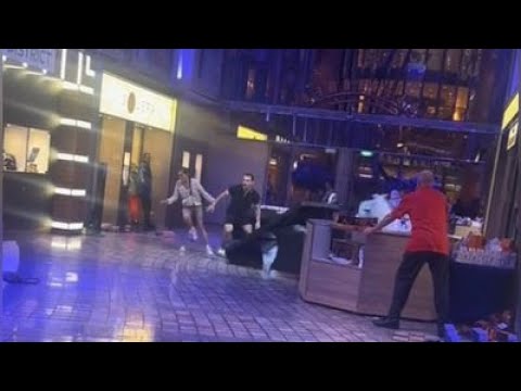 Storm tilts luxury ship 45 degrees - everything slides away