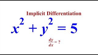 CALCULUS 1: IMPLICIT DIFFERENTIATION EXAMPLE 1