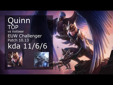 Quinn Top vs Volibear - EUW Challenger 11/6/6 Patch 10.13 Gameplay