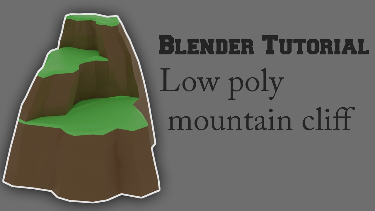Low Poly Mountain cliff | Blender tutorial.