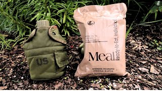 Taste Testing a HAMBURGER MRE (Military Food)
