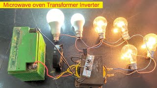 inverter from scrap microwave oven transformer ][ simple mosfit driver ][ simple and easy method