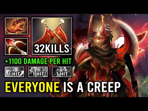 WTF 1 Hit Courage Crit Made Enemy Look Like Creeps with 1100 Damage Per Attack Legion Dota 2