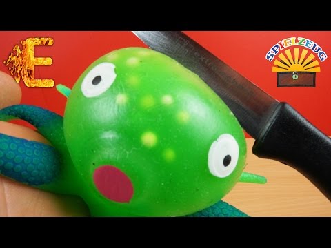 GRÜNE SCHLEIM EXPLOSION - Tintenfisch ZERSCHNEIDEN Slime Glibber Glibbi EXPERIMENT deutsch