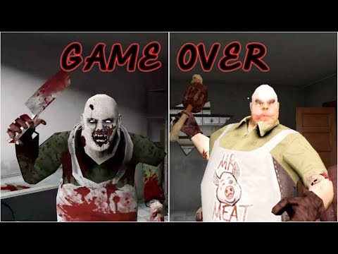 Psychopath Hunt vs Mr. Meat | Game Over Scenes