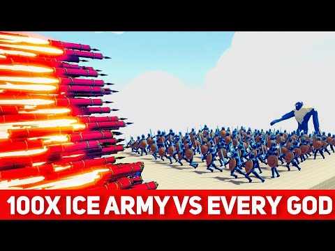 ICE WARRIOR + GIANT vs EVERY GOD - Totally Accurate Battle Simulator TABS