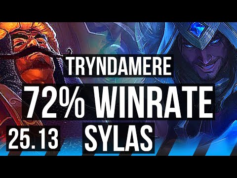 TRYNDAMERE vs SYLAS (MID) | 72% winrate, 10/1/2, Legendary | KR Master | 25.13