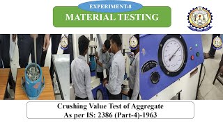 Crushing Value Test of Aggregate || Crushing Test || Civil Engineering Lab || IS: 2386(Part-4)-1963
