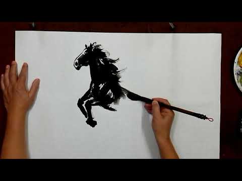 馬［1］horse～國畫.水墨画教学Chinese Painting～现代中国画-陈铭显 (陳銘顯 Chen Ming-Hsien）～ Modern Chinese Painting