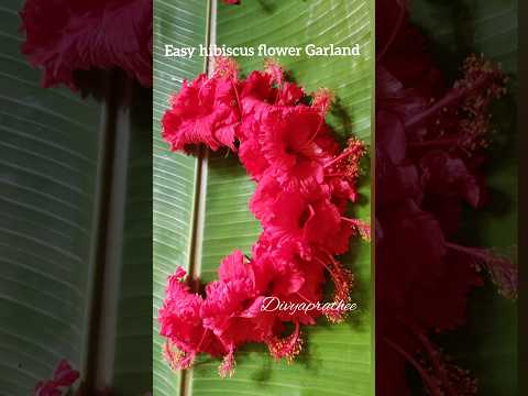 Quick and easy Hibiscus flower garland at home/DIY/veni/pooja decor/mala for god/sembaruthi malai