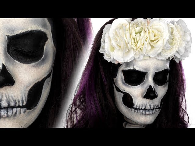 Vídeo relacionado con Tikerwang Halloween Makeup Kit - Black & White Face Paint Kit, Halloween Makeup Includes Paint, Brush, Costume Accessories Crystal Sheet for Skeleton SFX, Vampire, Skull Makeup (A)