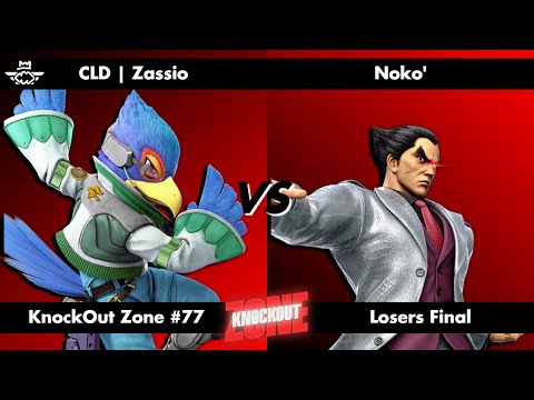 KnockOut Zone #77 - SSBU Losers Final - Zassio (Falco) vs Noko' (Kazuya)