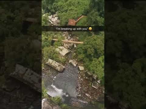 Man pushes girlfriend off cliff!! Her reaction 😳😳