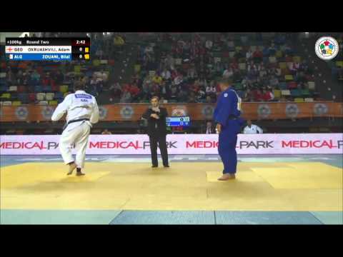 Adam OKRUASHVILI (GEO) Vs Bilal ZOUANI (ALG) - Judo Grand Prix Samsun 2014 [+100kg]
