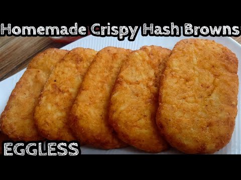 Easy Crispy Hash Browns Recipe ~ Eggless Restaurant Style Breakfast !