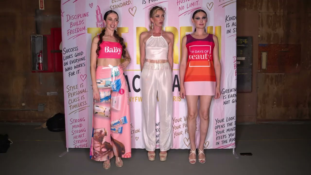 Models pose in Beaumont Designed to be Remembered collection at Bureau Fashion Week