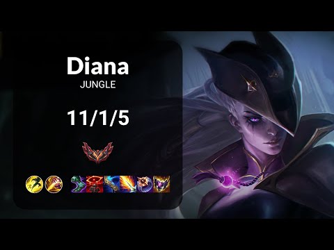 Diana vs Lillia JUNGLE - KR GRANDMASTER Patch 14.21