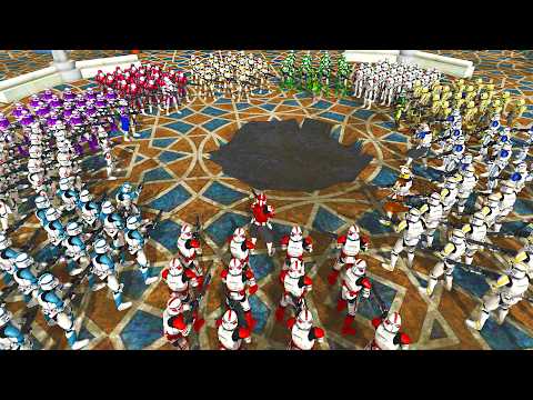 Every Clone Trooper Legion ARENA BATTLE w/ All Commanders! - Men of War: Clone Wars Mod