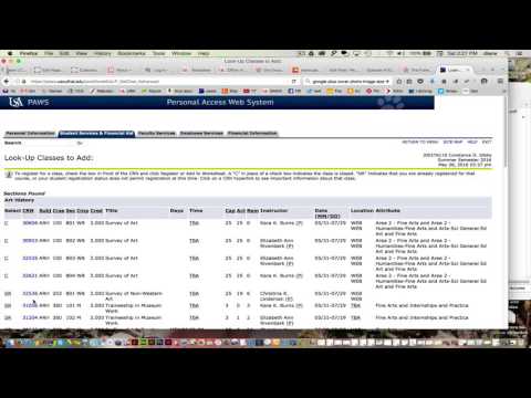 Registering For Classes Using Paws