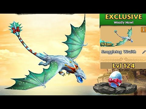 Snoggletog Wraith Max Level 124 Titan Mode - Exclusive  Woolly Howl - Dragons:Rise of Berk