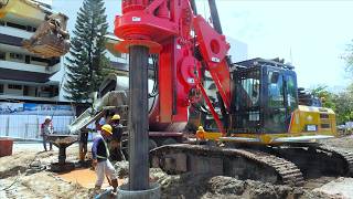 Aktivitas Alat Berat Pengeboran Pondasi Dalam Bored Pile Diameter 80 Cm