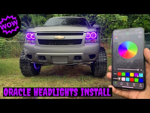 Installing COLOR-SHIFT Oracle Headlights on my LIFTED 07 TAHOE | *INSANE UPGRADE*