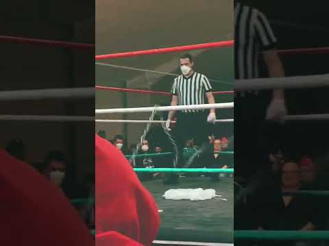 Beef the Freak with the collar tosses Charles Mason out of the ring! (Limitless Wrestling)