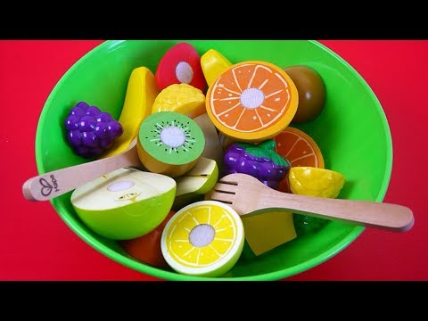 Impara i Nomi della Frutta Giocando! Macedonia di Frutta - Set di Giocattoli con Velcro da Tagliare