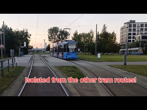 A Ride Munich Tram Route 23 - The Unusual Tram Route Which Is Separate From The Rest Of The Network.