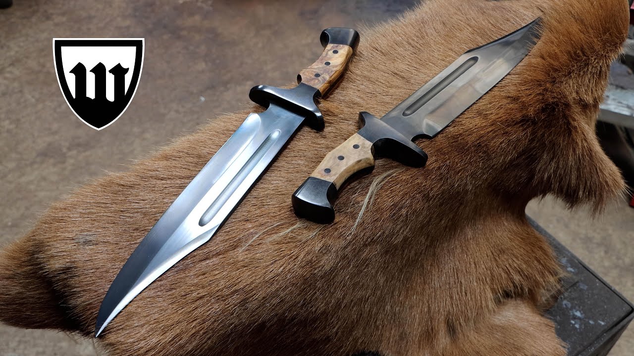 Forging two bowie knives, part 2, making the handles.